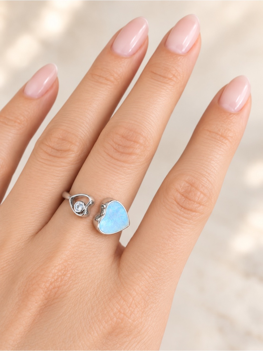 Blue Heart Adjustable Ring - Picture 2 of 2